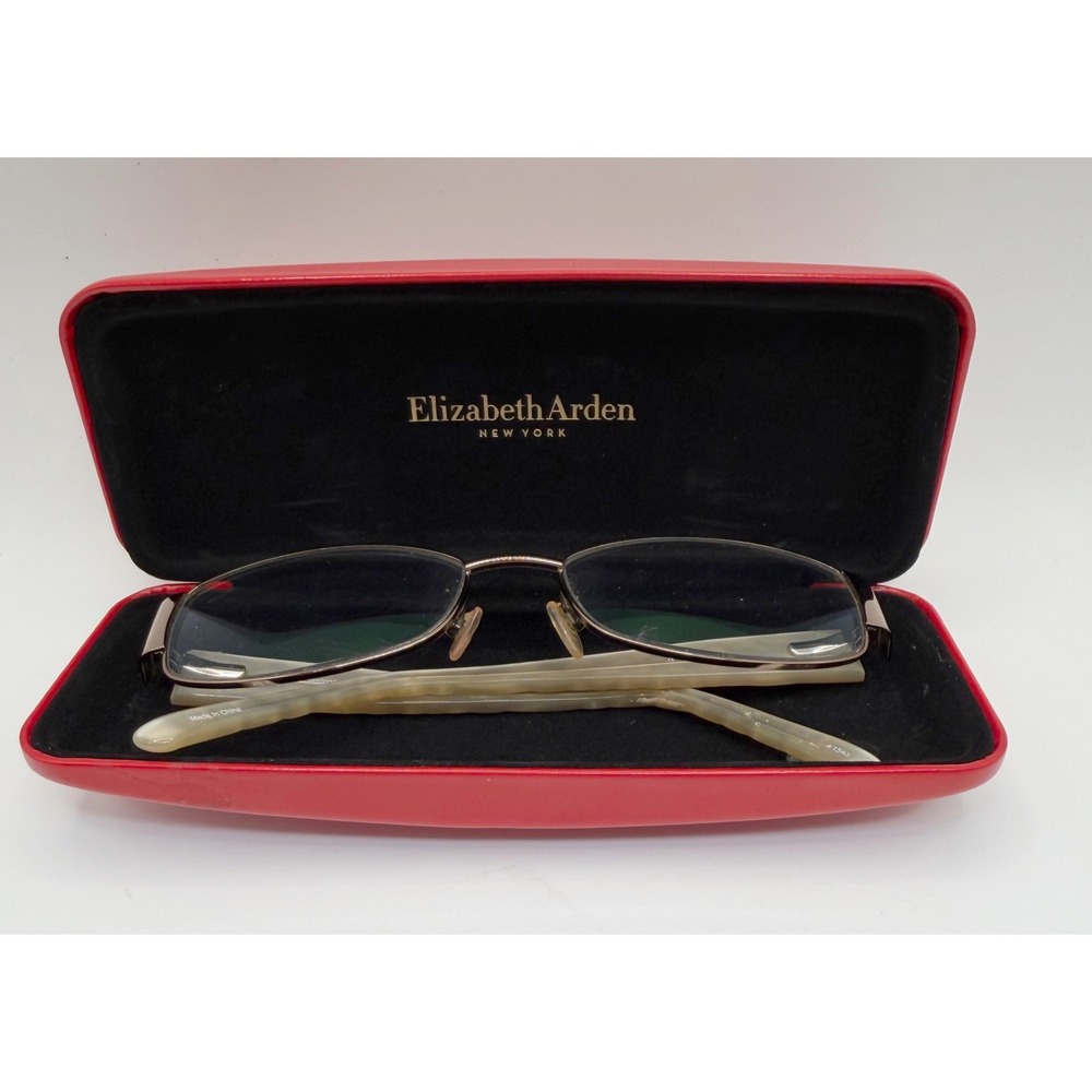 Elizabeth Arden Eyeglass Frames Women 53-16-135 Metal Brown Semi Rimless Case